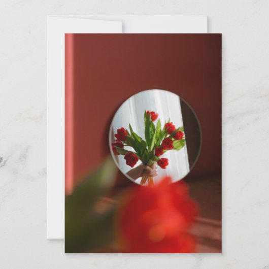 Red Tulips “Be My Valentine?” Modern Valentine's シーズンカード (正面)