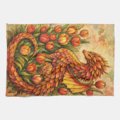 Red Tulips Dragon Spring Dragons                   キッチンタオル (横)