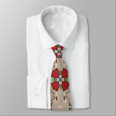 Red tulips geometric tie ネクタイ (タイ)