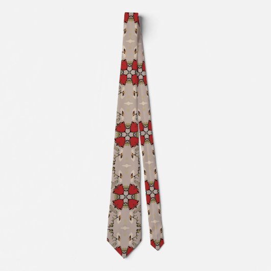Red tulips geometric tie ネクタイ (正面)
