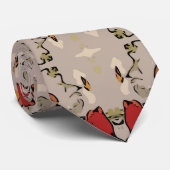 Red tulips geometric tie ネクタイ (ロール)