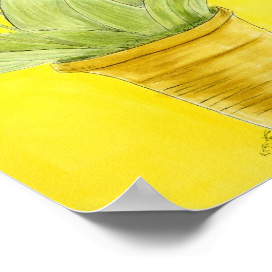 Red tulips in a pot  ポスター (角)