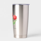 Red Tulips Water Bottle 保温保冷タンブラー (左面)