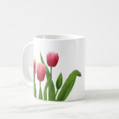 Red Tulips with Greenery コーヒーマグカップ (正面左)