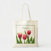 Red Tulips with Greenery トートバッグ (正面)