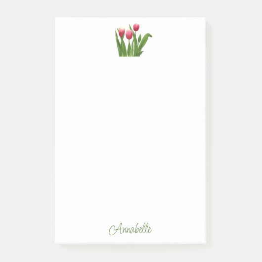 Red Tulips with Greenery ポストイット (正面)