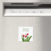 Red Tulips with Greenery マグネット (インサイチュ (食洗機))