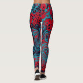 Red Turquoise Marble Abstract Pattern レギンス (裏面)