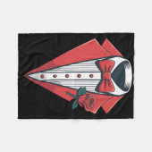 Red Tuxedo Costume With Rose Fancy Formal Bow Tie  フリースブランケット (正面(横))