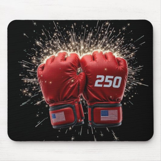 Red UFC Fight Glove For USA 250誕生日 マウスパッド (正面)