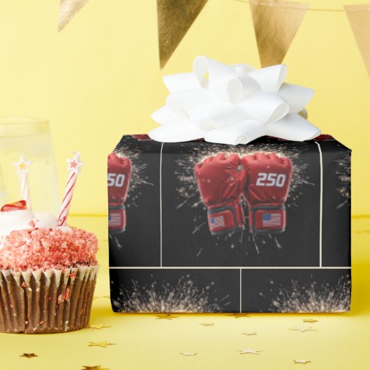 Red UFC Fight Glove For USA 250誕生日 ラッピングペーパー (誕生日パーティー)
