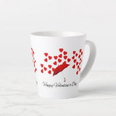 Red Umbrella Valentine's Mug – Romantic Rain of He カフェラテマグ (右アングル)