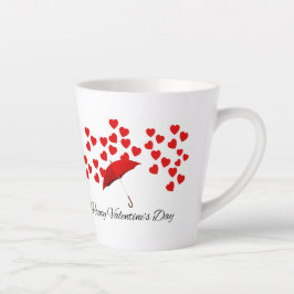 Red Umbrella Valentine's Mug – Romantic Rain of He カフェラテマグ