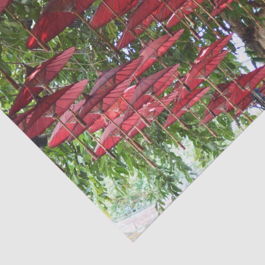 Red Umbrellas in the Sky - Asian Tissue Paper 薄葉紙 (詳細)