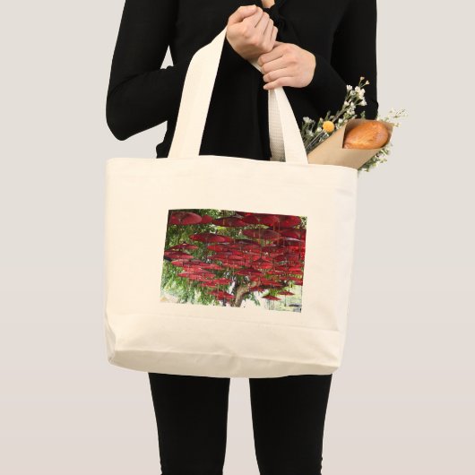 Red Umbrellas in the Sky - Asian Tote Bag ミニトートバッグ (正面(商品))