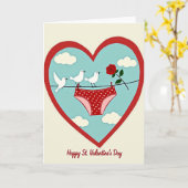 Red Undies Rose Valentine Card カード (黄色い花)