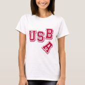 Red USA-USB - A 落ちた Empire – 風刺スタイル Tシャツ (正面)