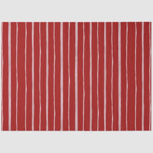 Red Valentine Hand Drawn Stripe Pattern 薄葉紙 (正面)