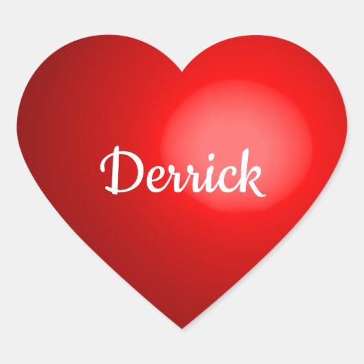 Red Valentine Heart with Name ハートシール (正面)