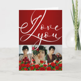 Red Valentine’s Day I Love You Photo Collage カード