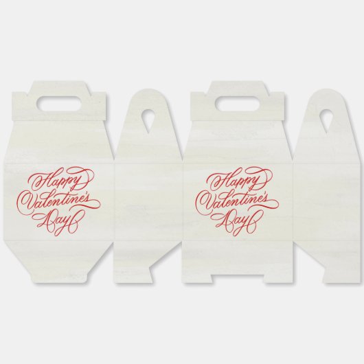 Red Valentines Day Calligraphy フェイバーボックス (見開き)
