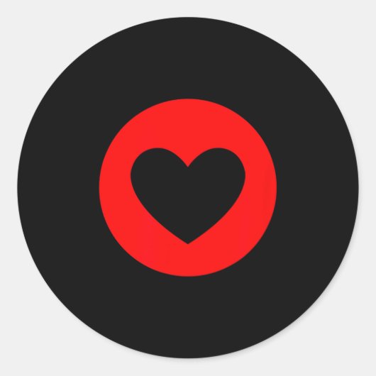 Red Valentines Heart  ラウンドシール (正面)