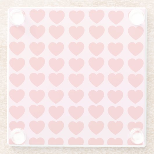 Red Valentines Hearts ガラスコースター (裏面)