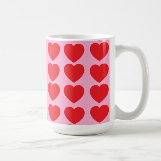 Red Valentines Hearts コーヒーマグカップ (右)
