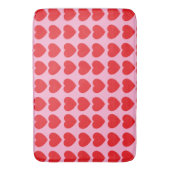 Red Valentines Hearts バスマット (正面縦)