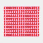 Red Valentines Hearts フリースブランケット (正面(横))