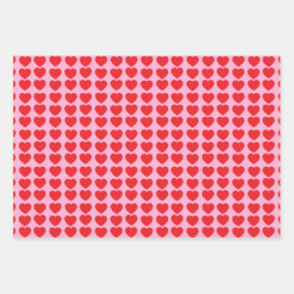 Red Valentines Hearts ラッピングペーパーシート
