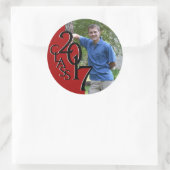 Red Varsity 2017卒業クラス写真 ラウンドシール (バッグ)