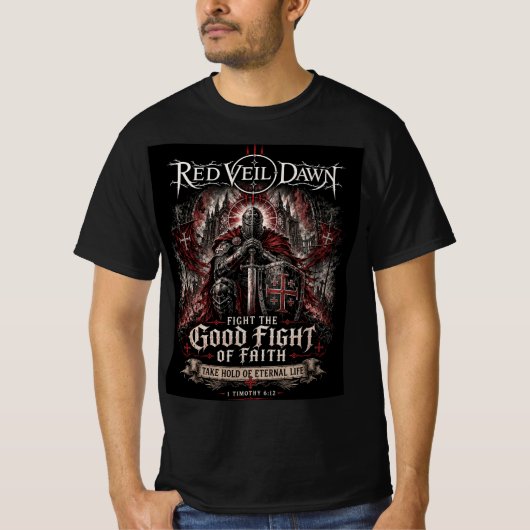 RED VEIL DAWN - 正しい戦いに立ち向かえ Tシャツ (正面)