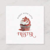 Red Velvet Baker Cupcake Logo Calligraphy Script  スクエア名刺 (正面)