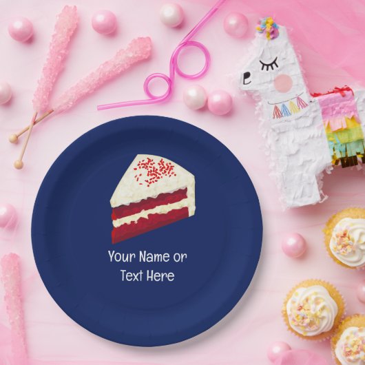 Red Velvet CakeのピースとPapに対する自分の言葉 ペーパープレート (パーティー)