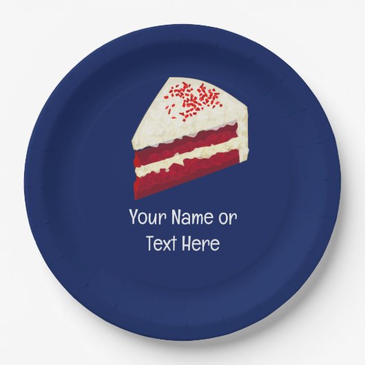 Red Velvet CakeのピースとPapに対する自分の言葉 ペーパープレート (正面)