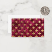 Red Velvet Fleur De Lis Mardi Gras Orleans Pattern ノートカード (正面/裏面インサイチュ)
