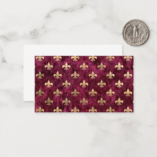 Red Velvet Fleur De Lis Mardi Gras Orleans Pattern ノートカード (正面/裏面インサイチュ)