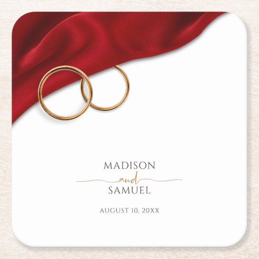Red Velvet Wedding Coaster スクエアペーパーコースター (正面)
