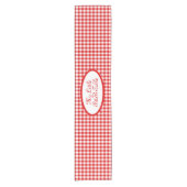 Red Vichy pattern for Business, B&B，レストラン ショートテーブルランナー (正面)