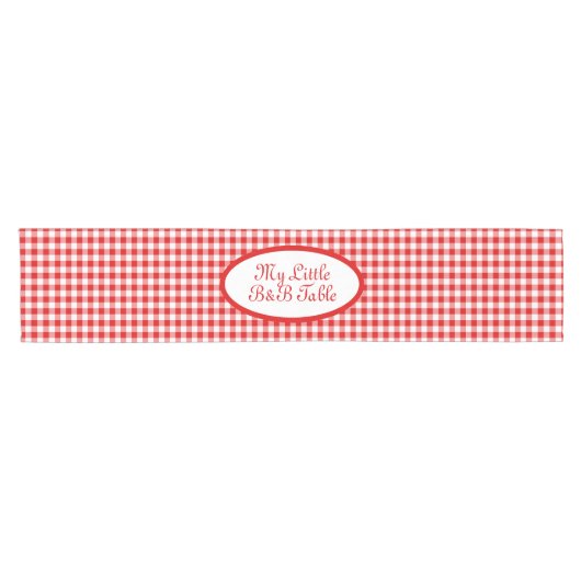 Red Vichy pattern for Business, B&B，レストラン ショートテーブルランナー (横)