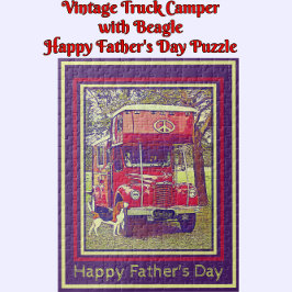 Red Vintage Camper Truck Happy Father's Day ジグソーパズル
