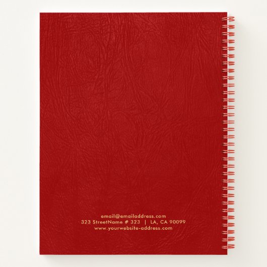 Red Vintage Faux Leather ノートブック (裏面)