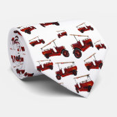 Red Vintage Fire Truck Pattern, ネクタイ (ロール)