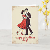 Red Vintage Valentines Dance Card カード (黄色い花)