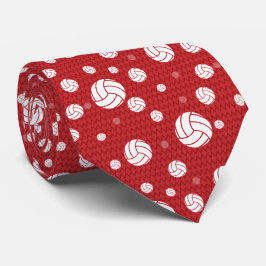 Red Volleyball Chevron Patterned ネクタイ