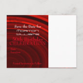 Red Vortex 50誕生日日付の保存 案内ポストカード (裏面)