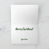 Red Wagon Presents Bow Merry Christmas 名前 クリスマス カード (内部)