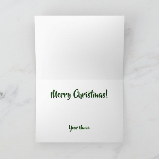 Red Wagon Presents Bow Merry Christmas Name Christ カード (内部)