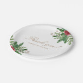 Red Watercolor Baby Shower Paper Plates ペーパープレート (アングル)